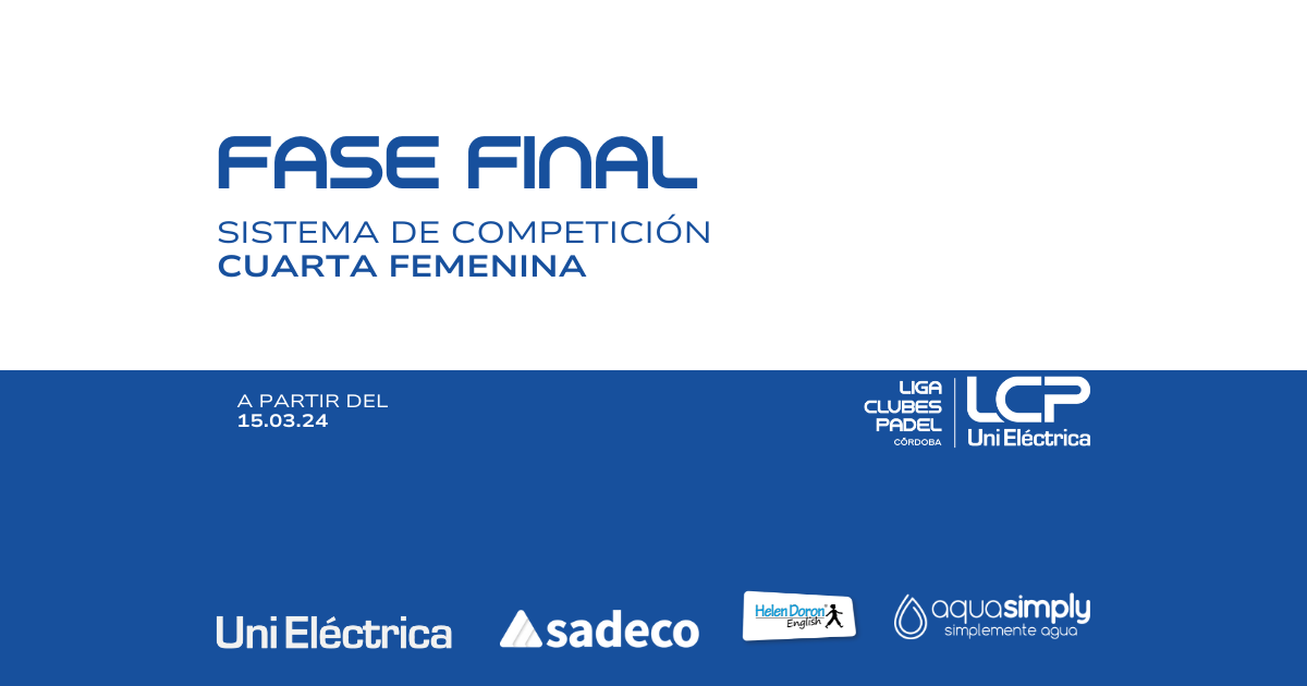 FASE FINAL LCP. Sistema de competición Cuarta Femenina