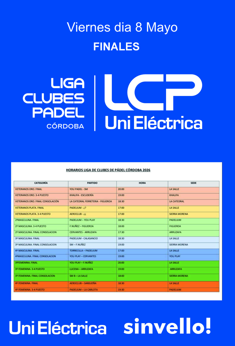 FINALES ENFRENTAMIENTOS Y HORARIOS 